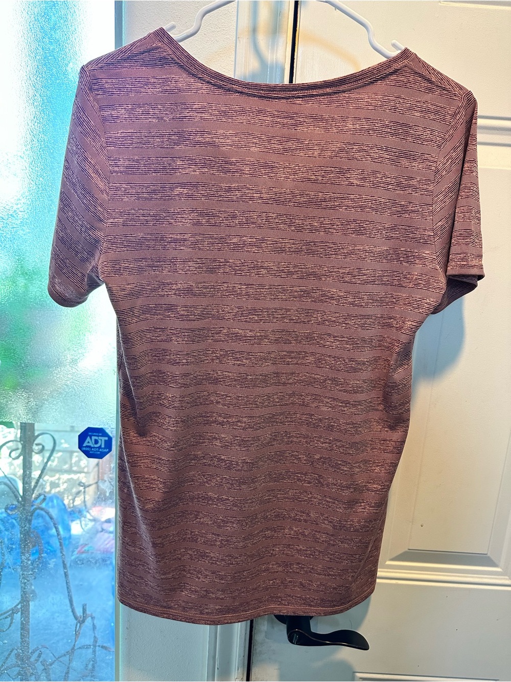 Nike Dri-FIT V-Neck Short Sleeve Top — Mauve Pink - Picture 2 of 9